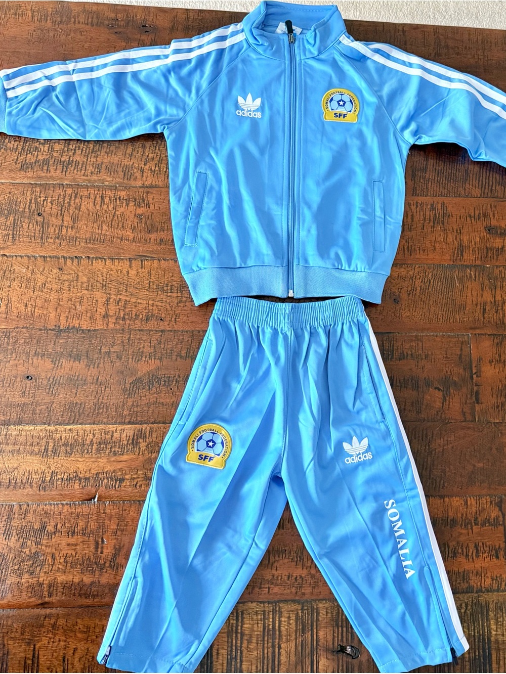 Adidas Unisex Blue Track Jacket and Pants Set SZ.6